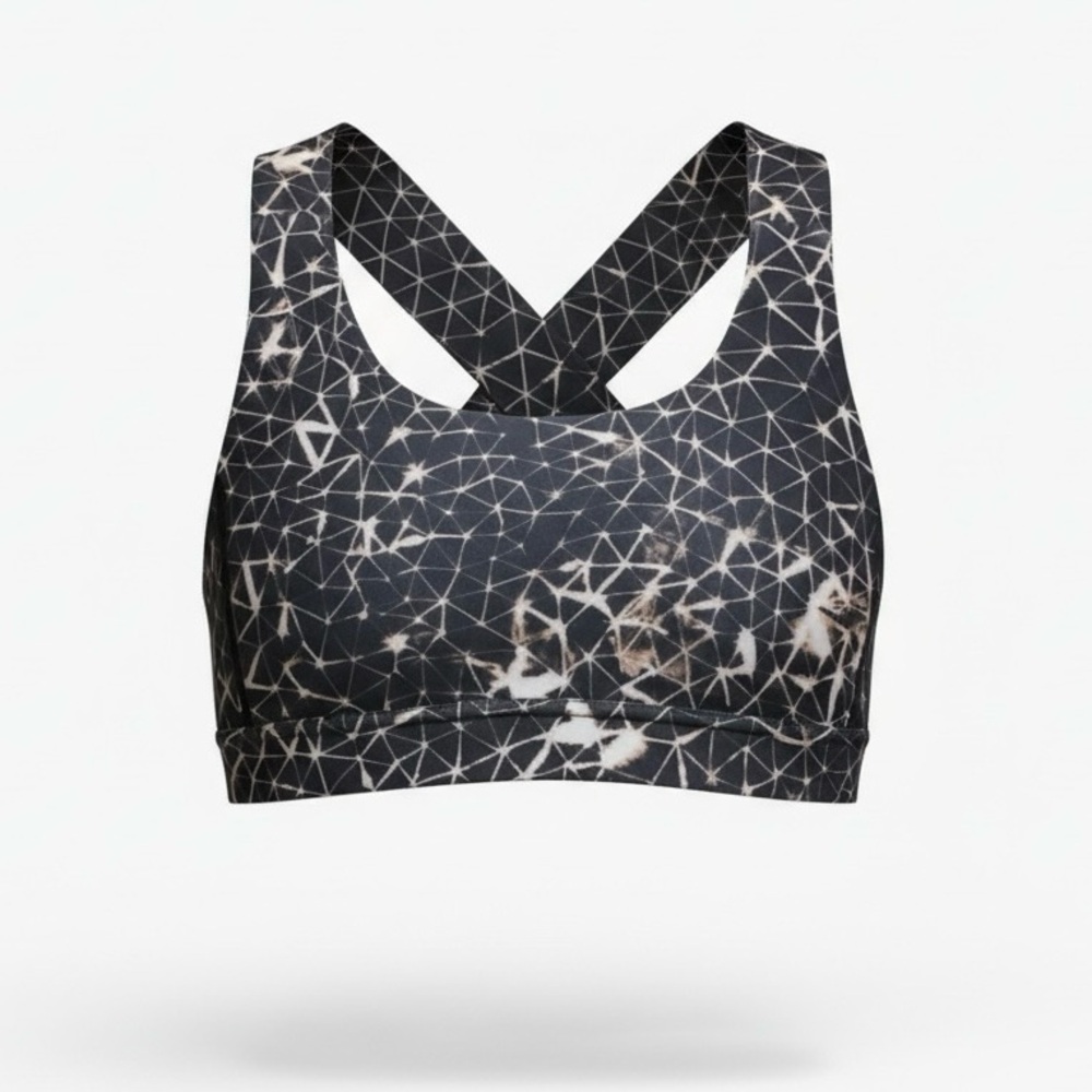 Lululemon Women's All Sport Bra Adjustable‎ Strap Black Star Crushed - Size 4